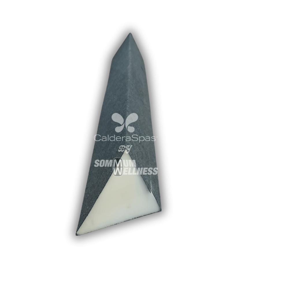 Diviseur en mousse Akva : coin de mousse triangulaire sous sa housse grise, posé debout