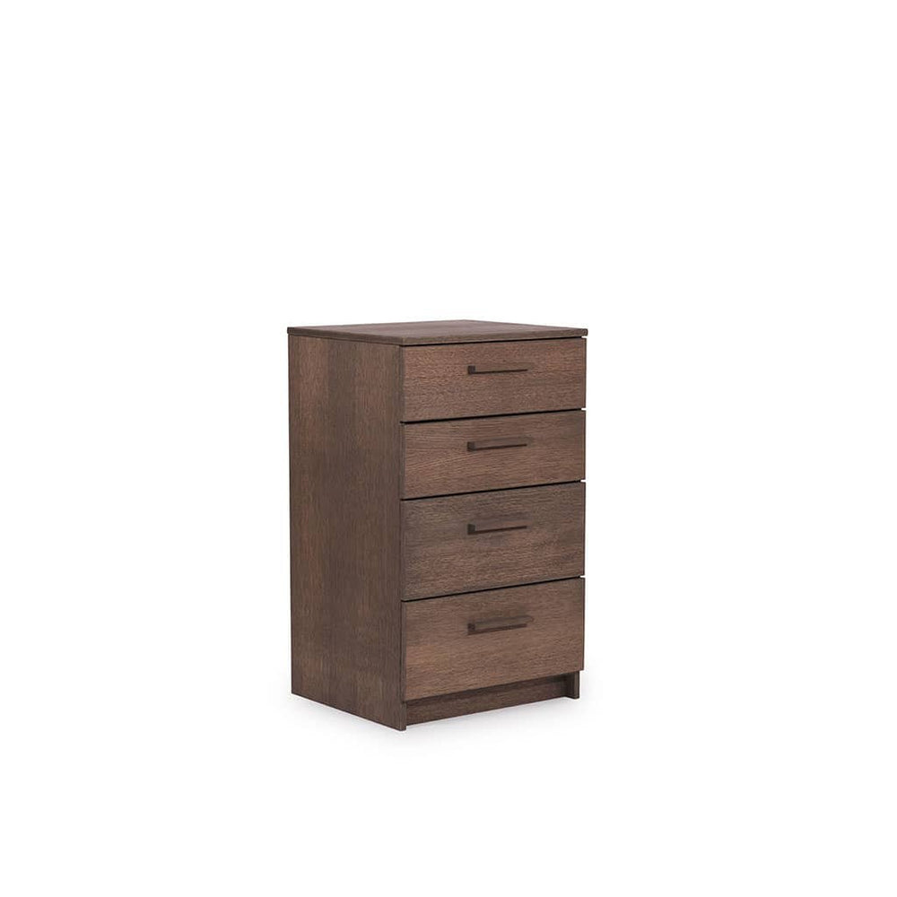 Commode Akva 50 cm à quatre tiroirs, teinté foncé