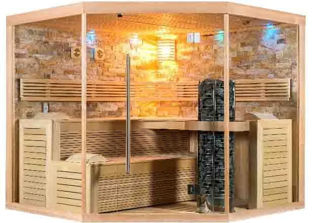Un sauna finlandais exposé dans le showroom de Gigean.